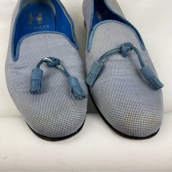 Hadleigh's Blue White Tassel Detail Loafers * STAINED * 36.5 US 6.5 - Picture 5 of 7